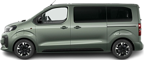 Side view photo of Opel Zafira Electric Life L2 50 kWh (2024-...) on transparent background