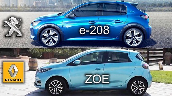 Video: 2020 Renault ZOE vs Peugeot e-208, Peugeot vs Renault, e-208 vs ZOE - visual compare
