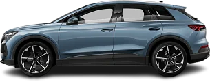 Side view photo of Audi Q4 e-tron 35 (2024-...) on transparent background