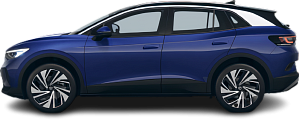 Side view photo of Volkswagen ID.4 Pro Performance (2021-2023) on transparent background