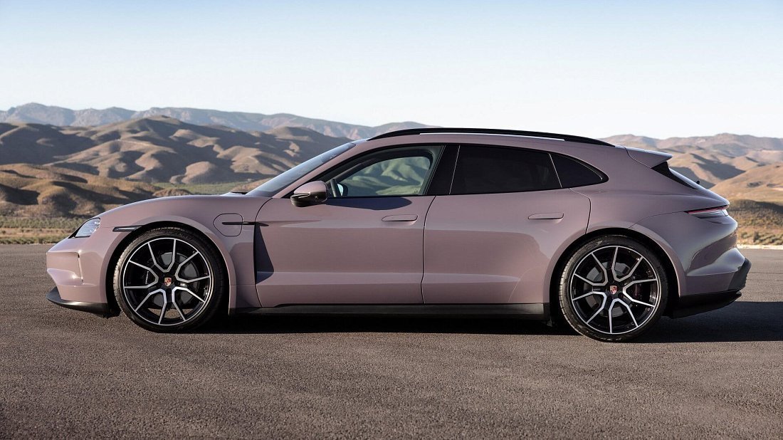 Porsche Taycan 4S Sport Turismo (2024-…) side profile, silhouette, doors, wheels, exterior