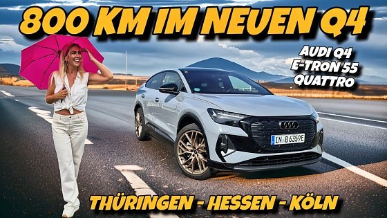Video: Neuer Audi Q4 e-tron 55 elektro auf Langstrecke! Gotha & Frau Holle Land Germerode