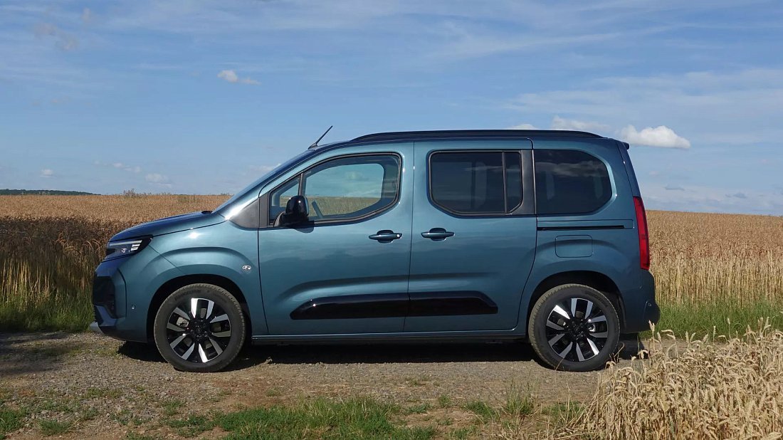 Opel Combo Electric Life 52 kWh (2024-...) side profile photo, silhouette, doors, wheels, exterior