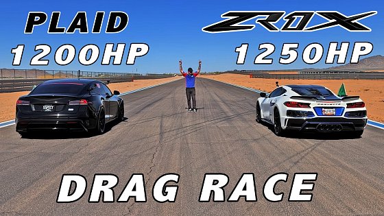 Video: THE REMATCH * ZR1X vs 1,200 HP Spicy Tuned Tesla Model S Plaid Drag Race