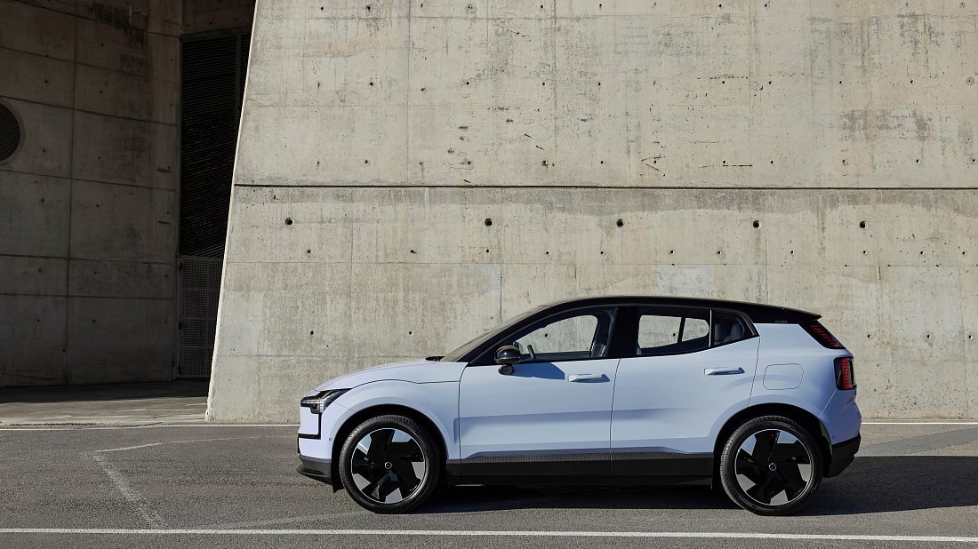 Volvo EX30 Single Motor (2023-…) side profile, silhouette, doors, wheels, exterior
