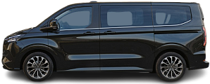 Side view photo of Ford e-Tourneo Custom L1 160 kW (2024-...) on transparent background
