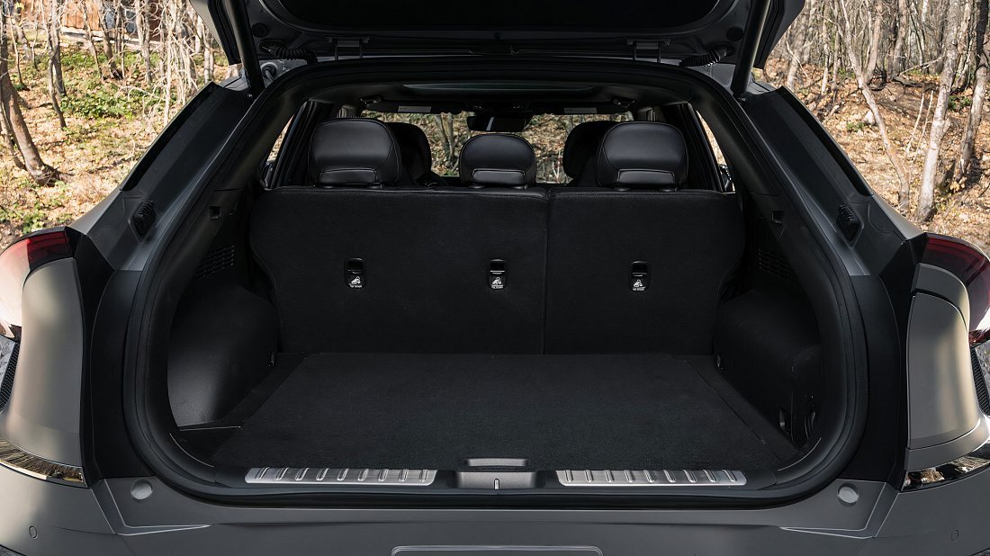 Kia EV6 Long Range AWD (2021-2024) trunk, boot, seats up, seats upright, cargo space, cargo volume, cargo capacity, storage
