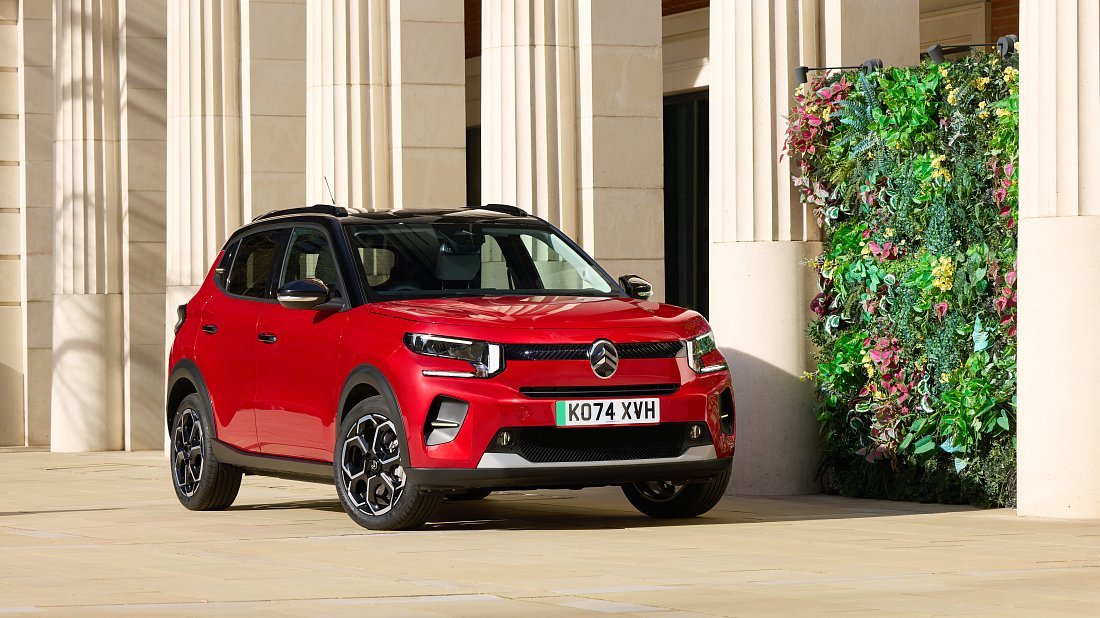 Citroën e-C3 Comfort Range (2024-…) front view photo, front quarter, diagonal, exterior