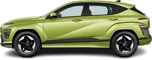 Side view photo of Hyundai Kona Electric Long Range (2023-…) on transparent background