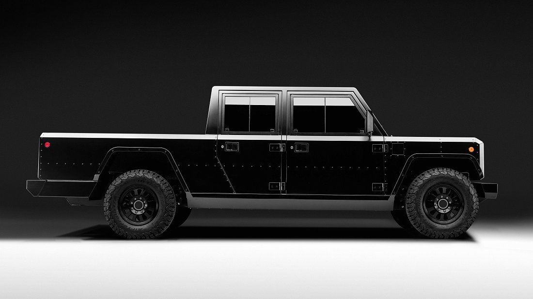 Bollinger Motors B2 120 kWh side profile, silhouette, doors, wheels, exterior