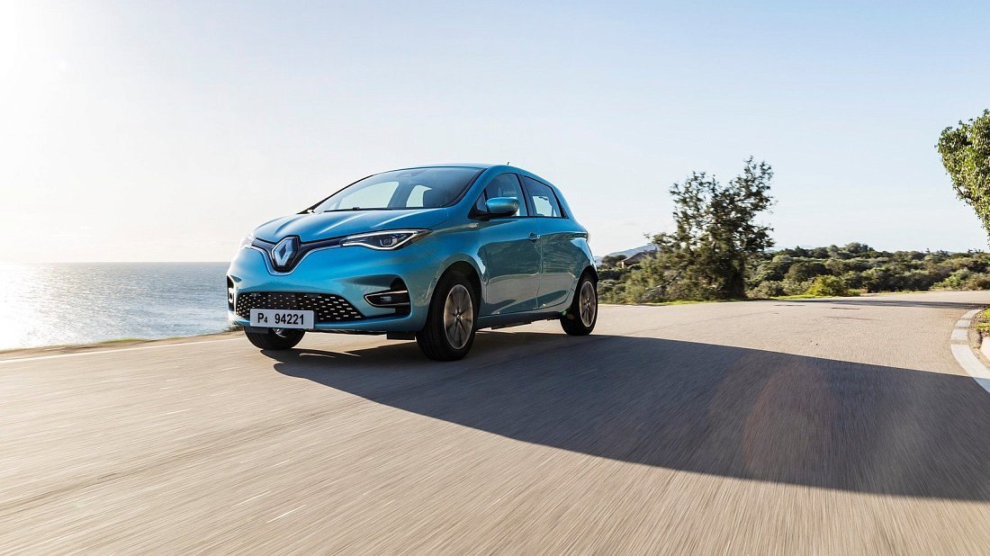 Renault Zoe Z.E. 50 R110 (2019-2023) front view, front quarter, diagonal, exterior