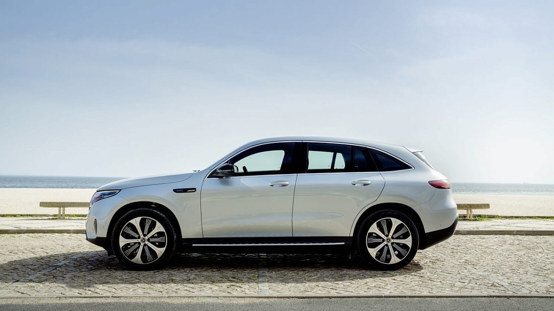 Mercedes EQC 400 4MATIC (2019-2023) side profile, silhouette, doors, wheels, exterior