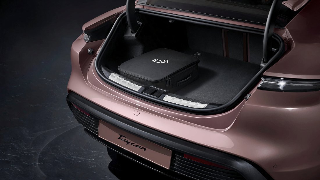 Porsche Taycan 4S (2020-2024) trunk, boot, seats up, seats upright, cargo space, cargo volume, cargo capacity, storage