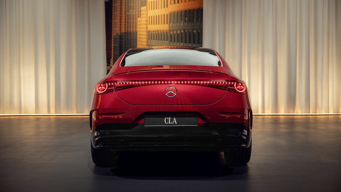 Mercedes CLA 350 4MATIC (2025-...) rear view, taillights, trunk, spoiler, badge, bumper, exterior