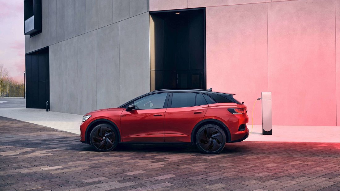 Volkswagen ID.4 GTX (2025-...) side profile photo, silhouette, doors, wheels, exterior