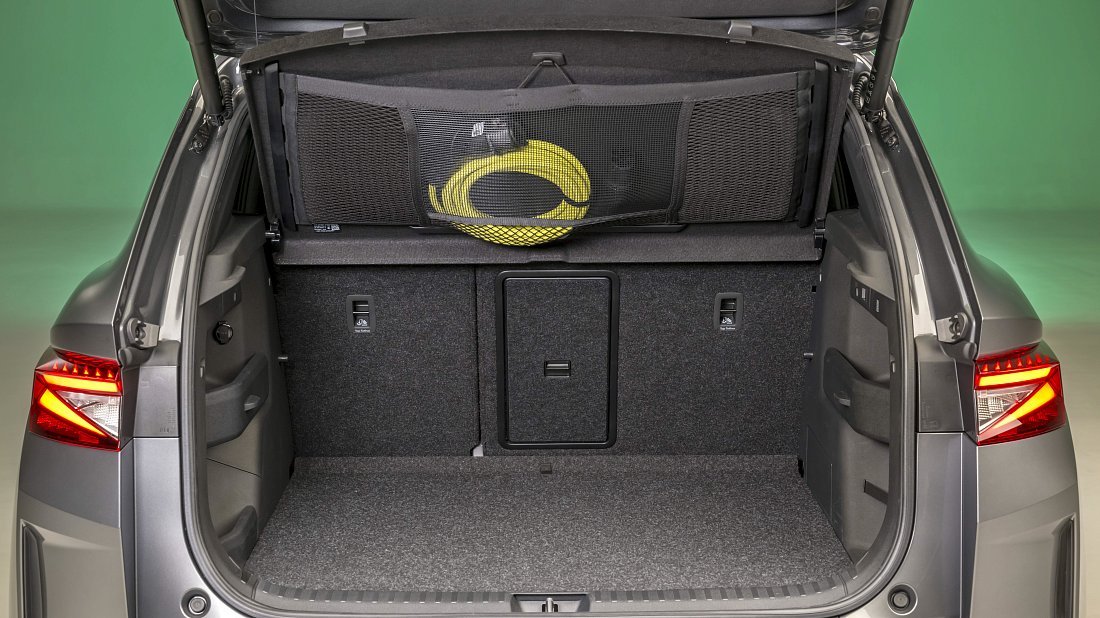 Škoda Elroq RS (2025-...) trunk photo, boot, seats up, seats upright, cargo space, cargo volume, cargo capacity, storage