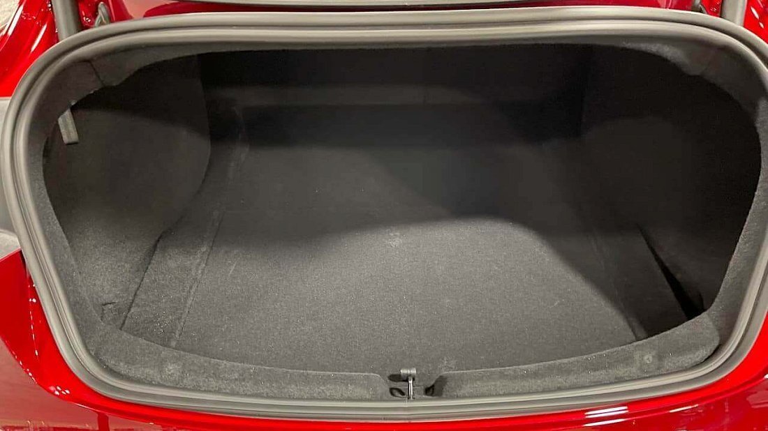 Tesla Model 3 Performance (2024-…) trunk photo, boot, seats up, seats upright, cargo space, cargo volume, cargo capacity, storage