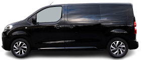 Side view photo of Citroën e-SpaceTourer M 75 kWh (2024-…) on transparent background