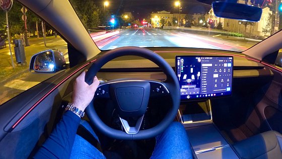 Video: TESLA MODEL Y FACELIFT (JUNIPER) 2025 - NIGHT POV test drive (PURE DRIVING) Long Range AWD