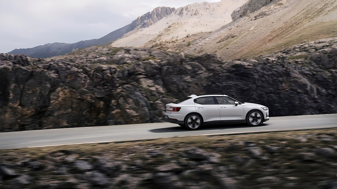 Polestar 2 Long Range Dual Motor (2023-…) side profile, silhouette, doors, wheels, exterior