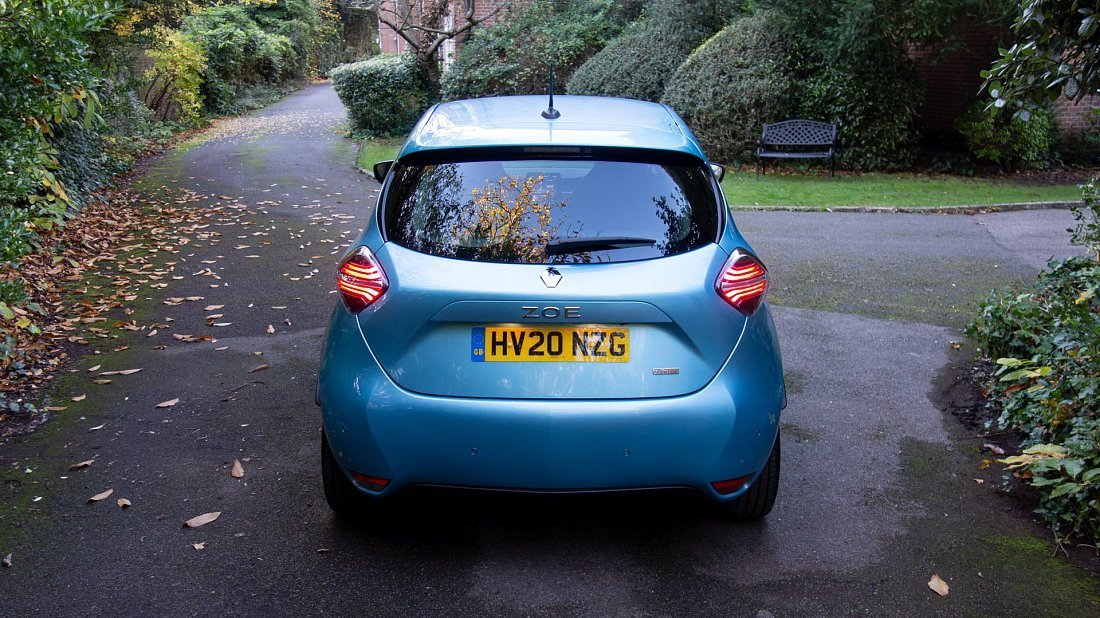 Renault Zoe Z.E. 50 R135 (2019-2024) rear view, taillights, trunk, spoiler, badge, bumper, exterior