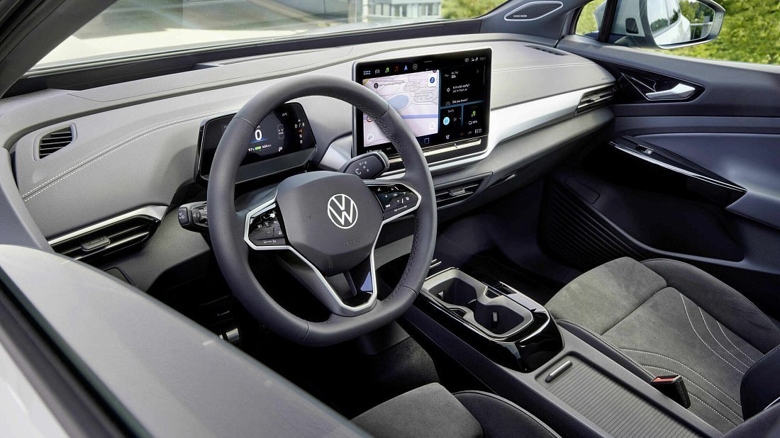 Volkswagen ID.5 Pro (2023-…) interior, front seat, driver seat, dashboard, steering wheel, infotainment, cockpit