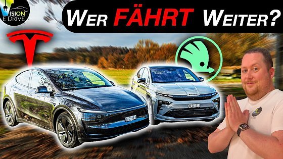 Video: Schlägt der Tesla im Winter zurück? SKODA Enyaq Coupé RS vs. TESLA Model Y Long Range - Die Revanche