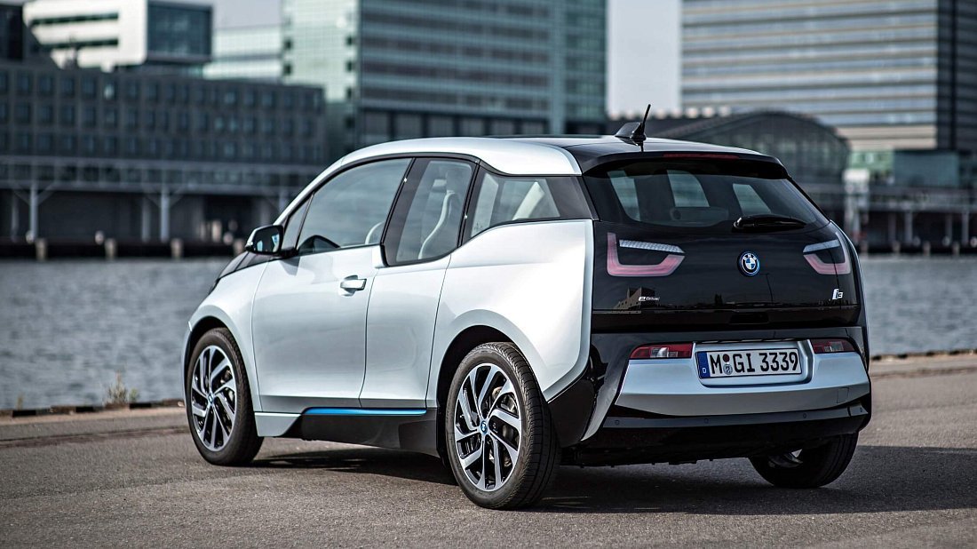 BMW i3 BEV 60 Ah (2013-2017) rear quarter, three-quarter view, diagonal, exterior