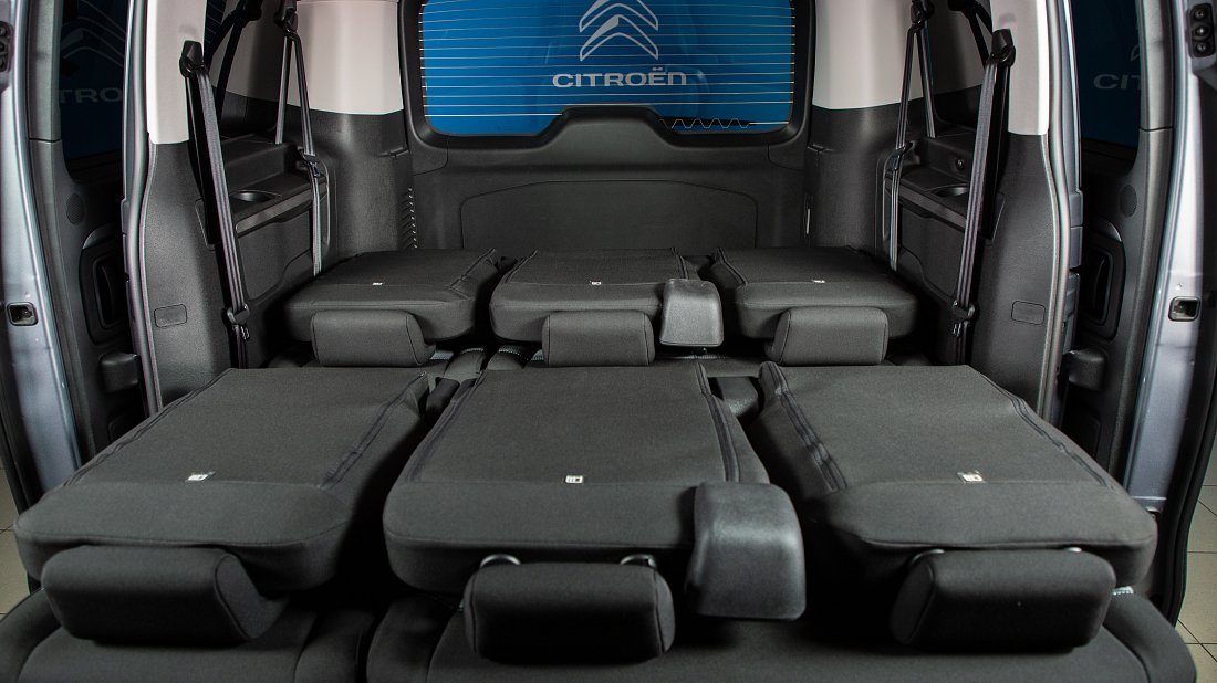 Citroën e-SpaceTourer XL 50 kWh (2020-2024) trunk, boot, expanded, folded seats, maximum volume, max cargo, max capacity, max storage