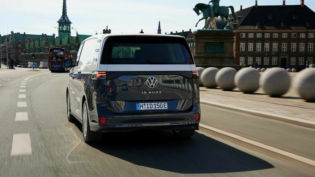 Volkswagen ID.Buzz Cargo Pro 4MOTION (2024-…) rear view, taillights, trunk, spoiler, badge, bumper, exterior