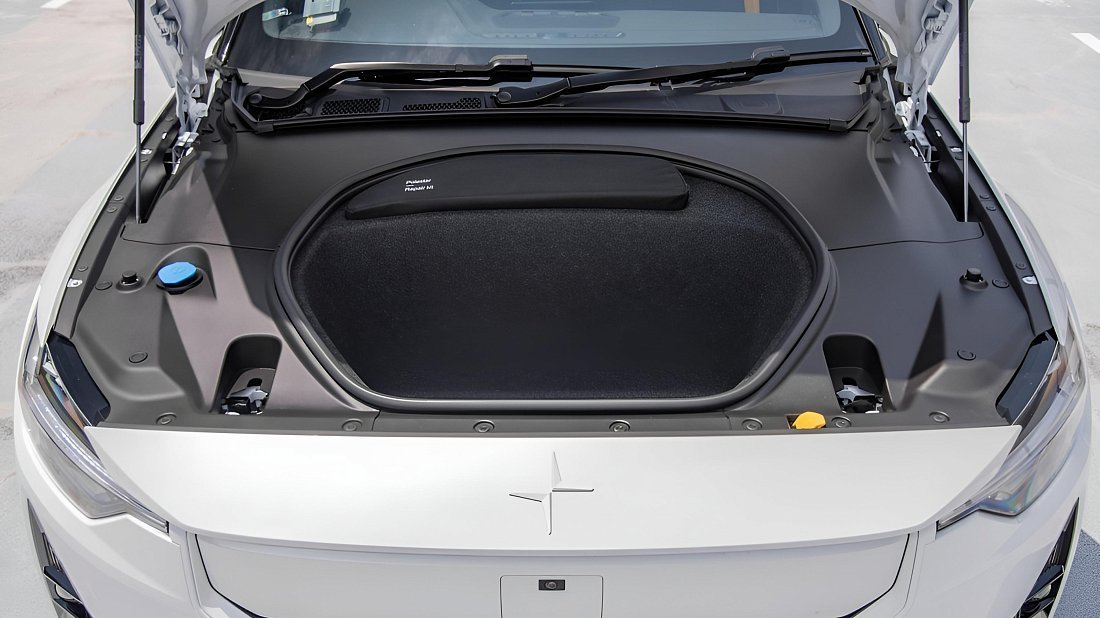 Polestar 2 Long Range Dual Motor (2023-…) frunk, front trunk, under hood, storage, cargo, capacity, bonus space