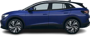 Side view photo of Volkswagen ID.4 Pure Performance (2021-2023) on transparent background