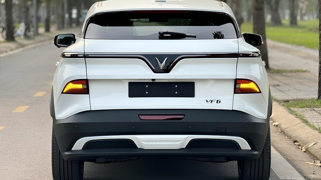 VinFast VF 6 Eco (2024-…) rear view, taillights, trunk, spoiler, badge, bumper, exterior