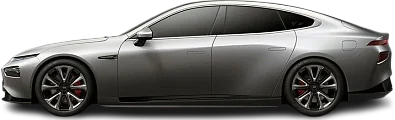 Side view photo of XPENG P7 AWD Performance (2023-…) on transparent background