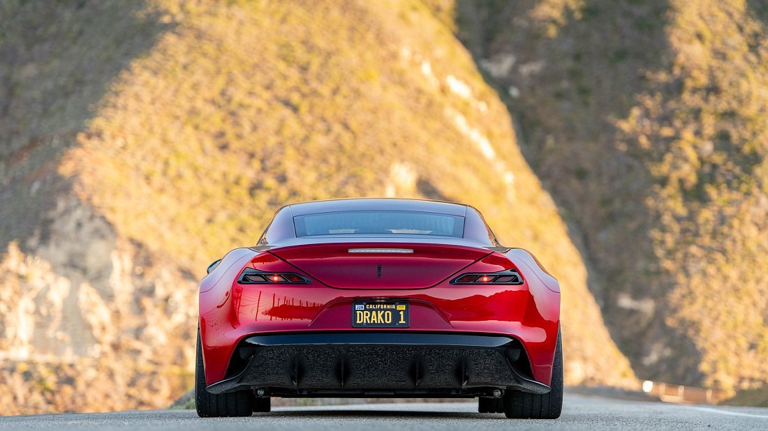 Drako Motors GTE First Edition (2020-…) rear view photo, taillights, trunk, spoiler, badge, bumper, exterior