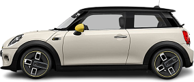 Side view photo of Mini Cooper SE (2020-2021) on transparent background