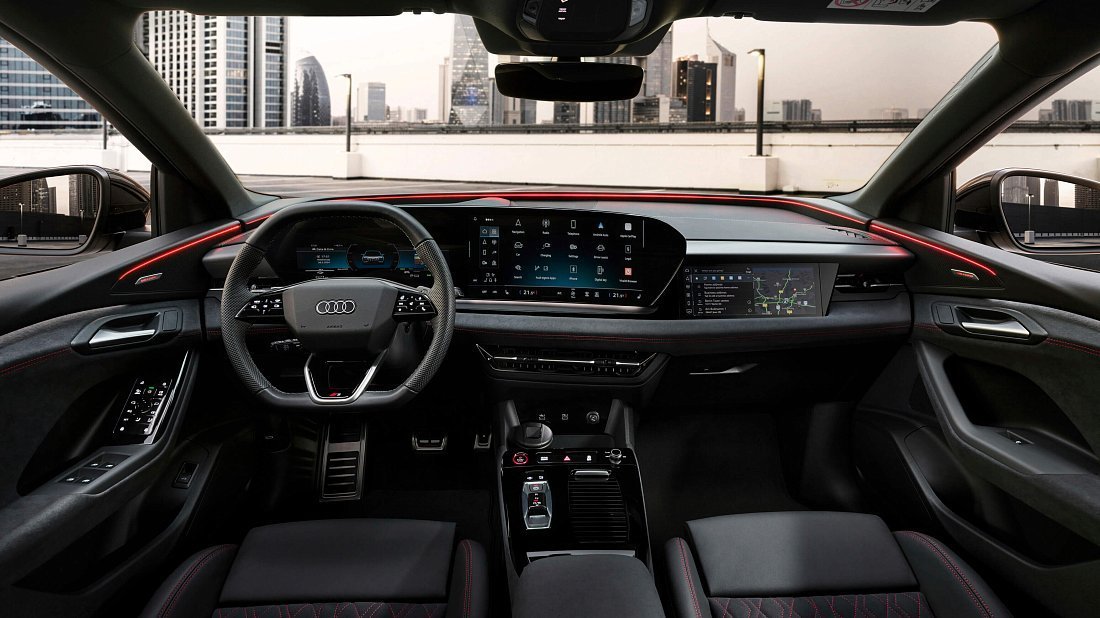 Audi SQ6 e-tron (2024-…) interior, front seat, driver seat, dashboard, steering wheel, infotainment, cockpit