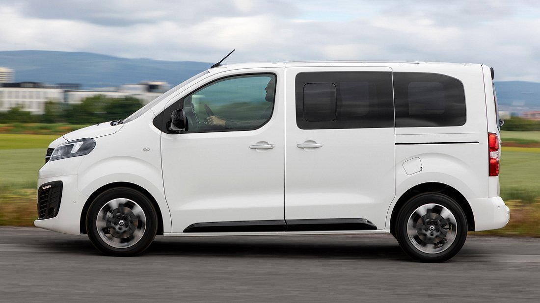 Opel Zafira Electric Life S 50 kWh (2020-2021) side profile, silhouette, doors, wheels, exterior