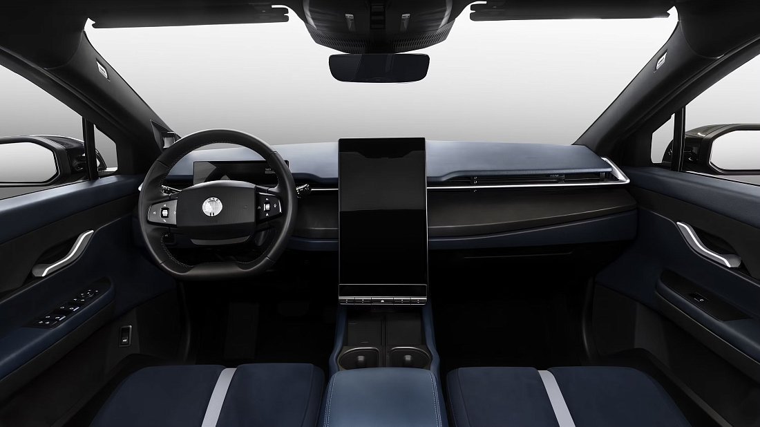 Fisker Ocean Ultra (2023-2024) interior, front seat, driver seat, dashboard, steering wheel, infotainment, cockpit
