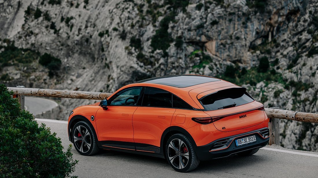 Smart #3 Brabus (2024-…) rear quarter photo, three-quarter view, diagonal, exterior