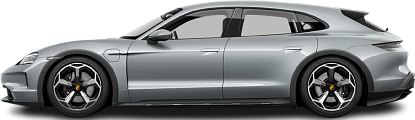 Side view photo of Porsche Taycan 4S Cross Turismo (2024-…) on transparent background