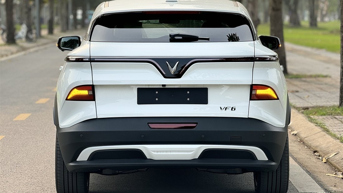VinFast VF 6 Plus (2024-…) rear view photo, taillights, trunk, spoiler, badge, bumper, exterior