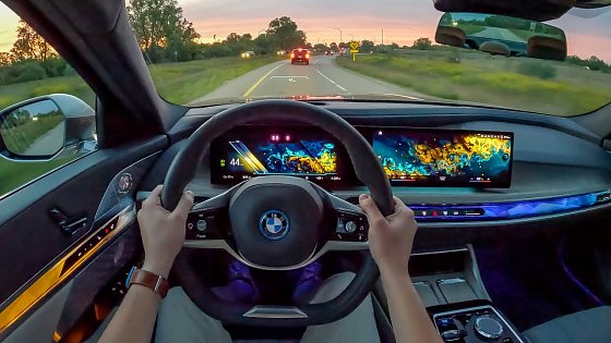 Video: 2023 BMW i7 xDrive60 - POV Sunset Drive (Binaural Audio)