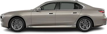 Side view photo of BMW i7 xDrive60 (2022-…) on transparent background