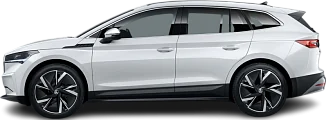 Side view photo of Škoda Enyaq 50 (2024-2025) on transparent background