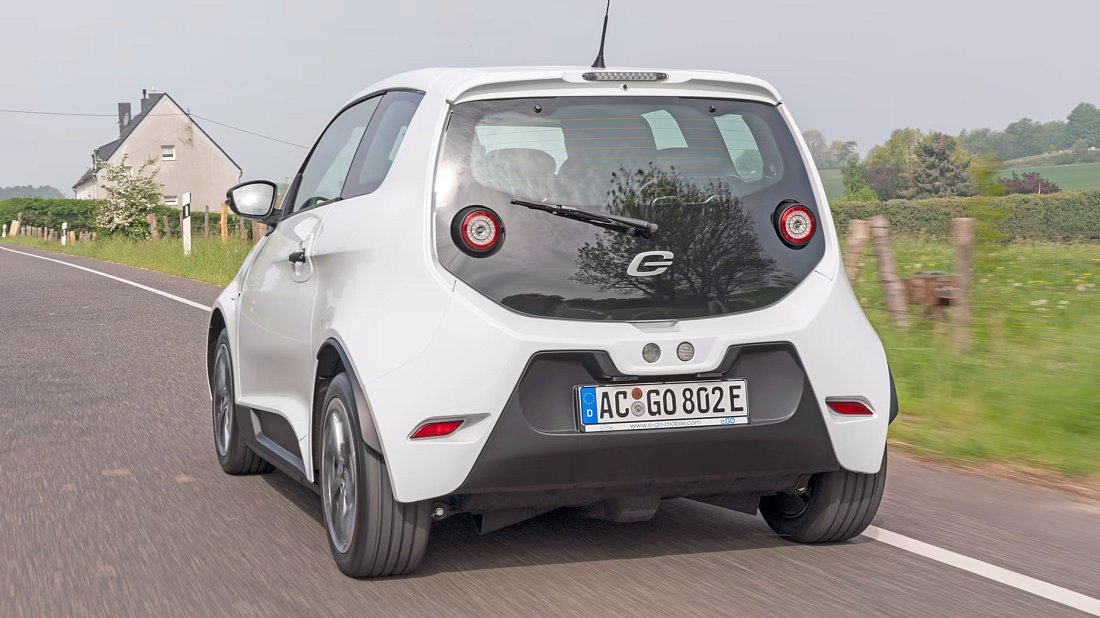 e.Go Life 20 (2020-2022) rear quarter photo, three-quarter view, diagonal, exterior