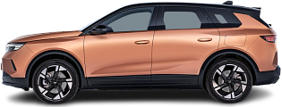 Side view photo of Opel Grandland Electric 82 kWh (2024-…) on transparent background