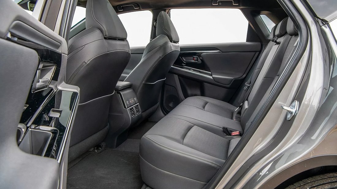 Toyota bZ4X AWD (2022-2025) rear seats, back seats, passenger seats, legroom, headroom, interior