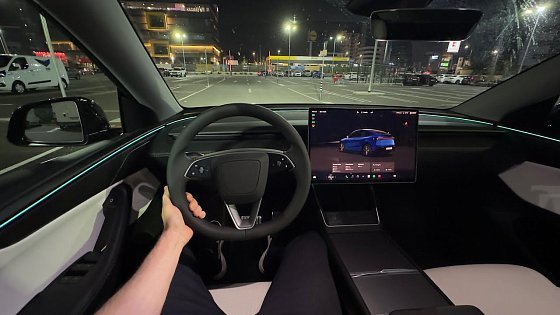 Video: Driving Tesla Model Y Performance 2026 at Night - No Comment!