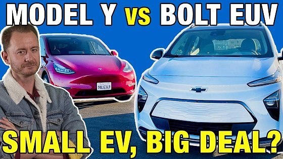 Video: Tesla Model Y vs. Chevy Bolt EUV Comparison | Which Small Electric SUV Is Best?